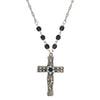Symbols Of Faith Floral Blue Crystal Cross Pendant Necklace 28
