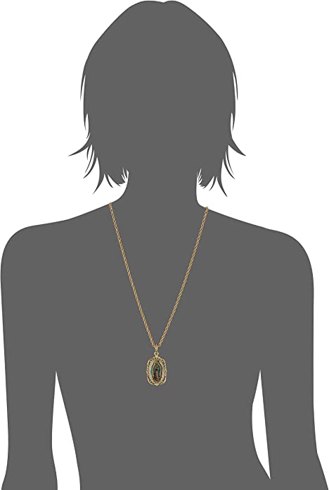 symbols of faith 14k gold dipped enamel lady of guadalupe medallion necklace