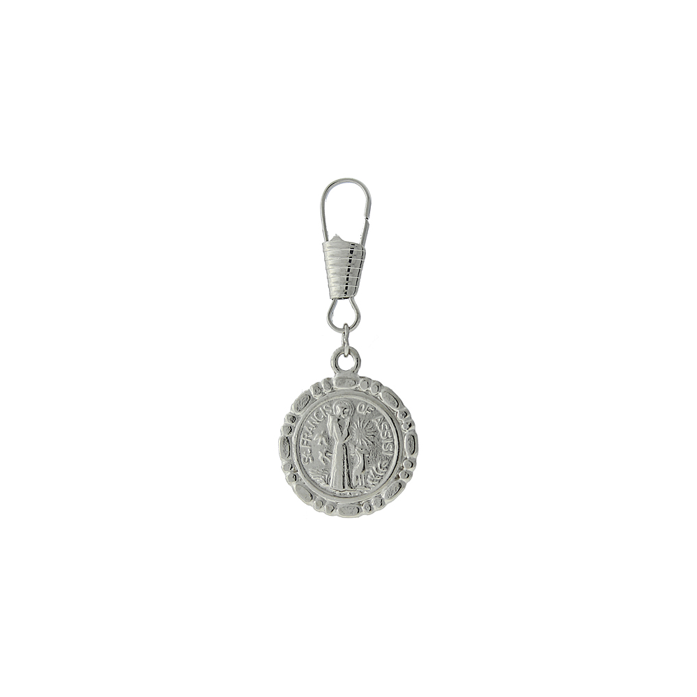 Silver Tone St. Francis Of Assisi Attachable Pet Collar Tag