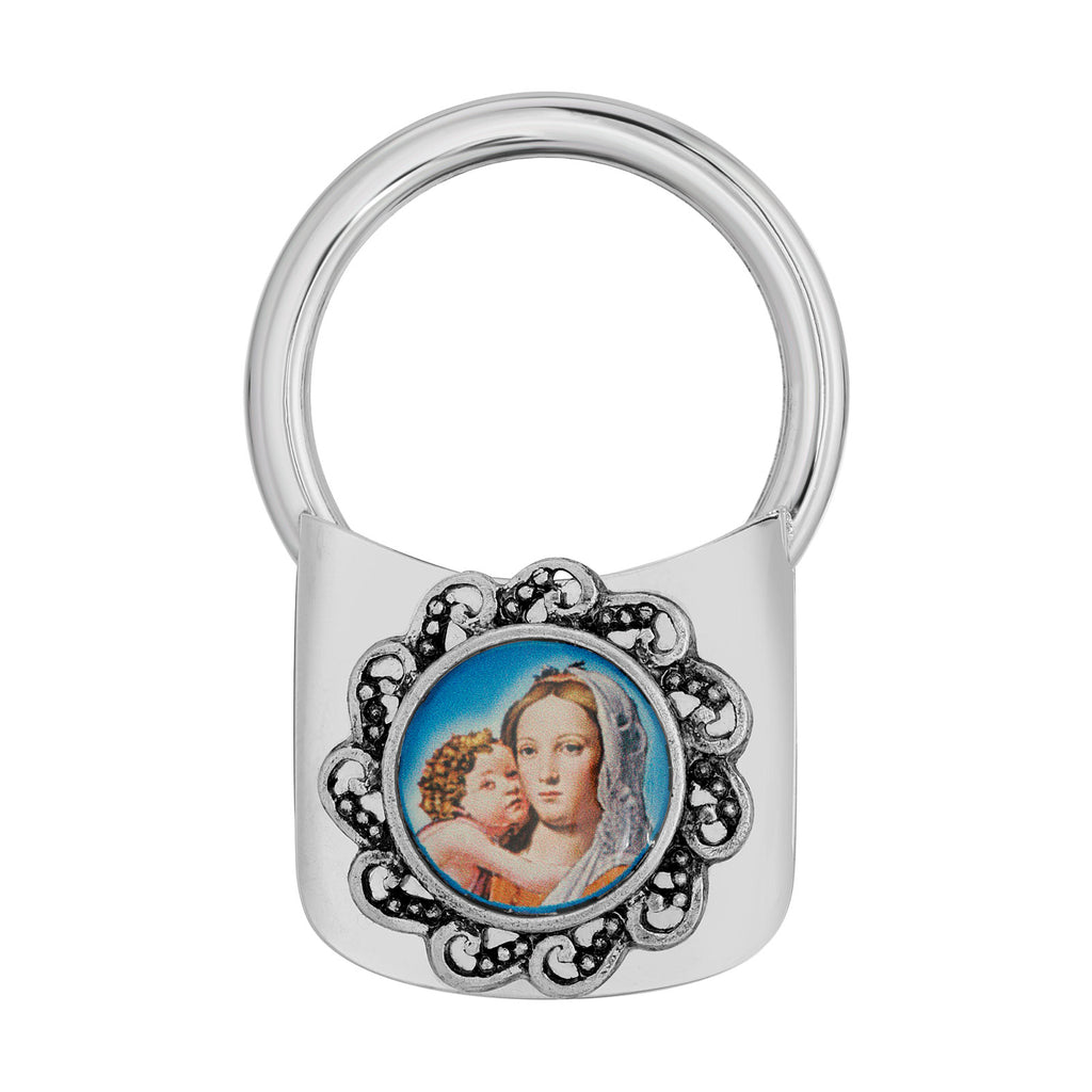 Mary and Child Decal Key Fob