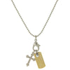 Symbols Of Faith Inspirational Tag And Cross Charm Pendant Necklace 24