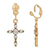 Symbols Of Faith Inspirational Cross Clip On Earrings