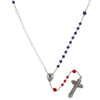 Symbols Of Faith Red White and Blue Glass Bead Crucifix Rosary