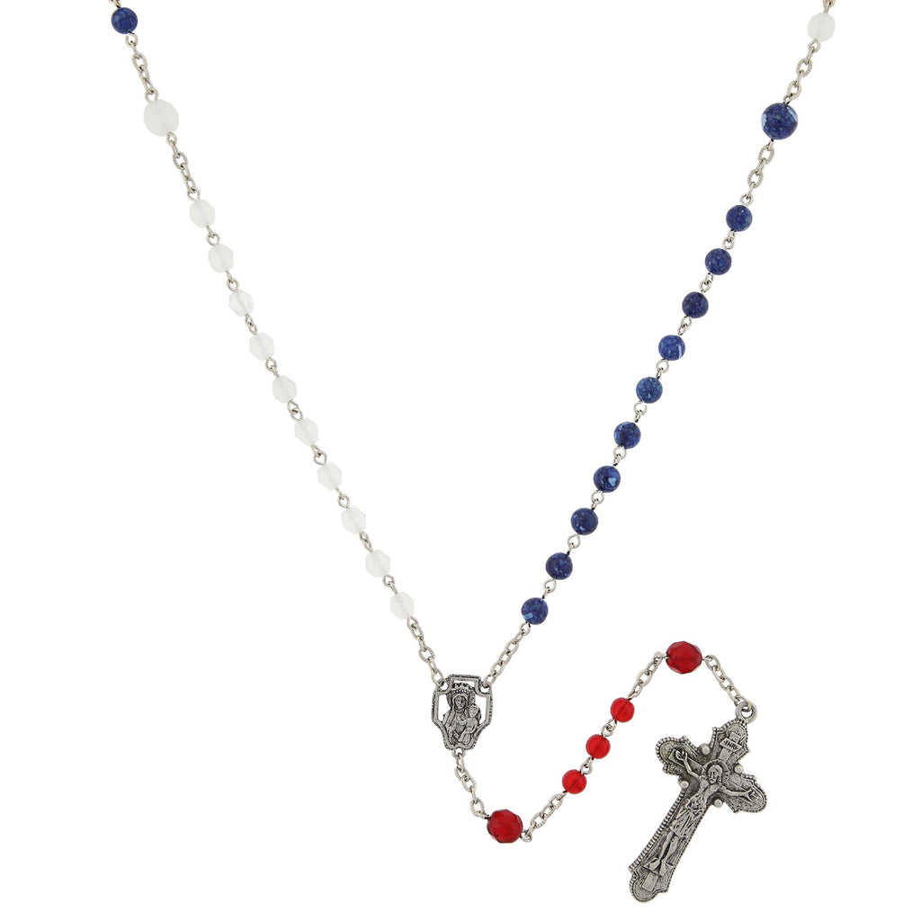 Red White and Blue Crucifix Rosary