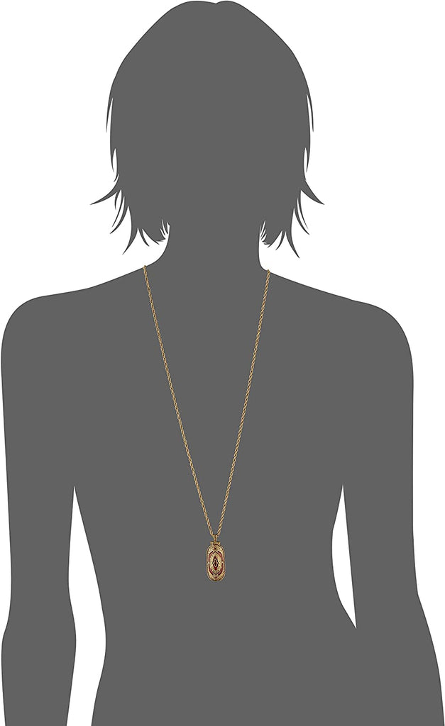 Symbols Of Faithtm 14K Gold Dipped Red Enamel Crucifix Pendant Necklace