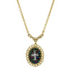 Symbols Of Faith Multi Color Seeded Beads & Crystal Cross Pendant Necklace 16