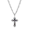 Symbols Of Faith Glass Purple Seeded Bead Cross Pendant Necklace 16