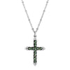 Symbols Of Faith Glass Turquoise Seeded Bead Cross Pendant Necklace 16