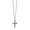 Symbols Of Faith Pewter Crystal Small Cross Pendant Necklace 16