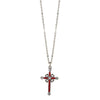 Symbols Of Faith Pewter Hand Enamel Cross With Crystals Pendant Necklace 18