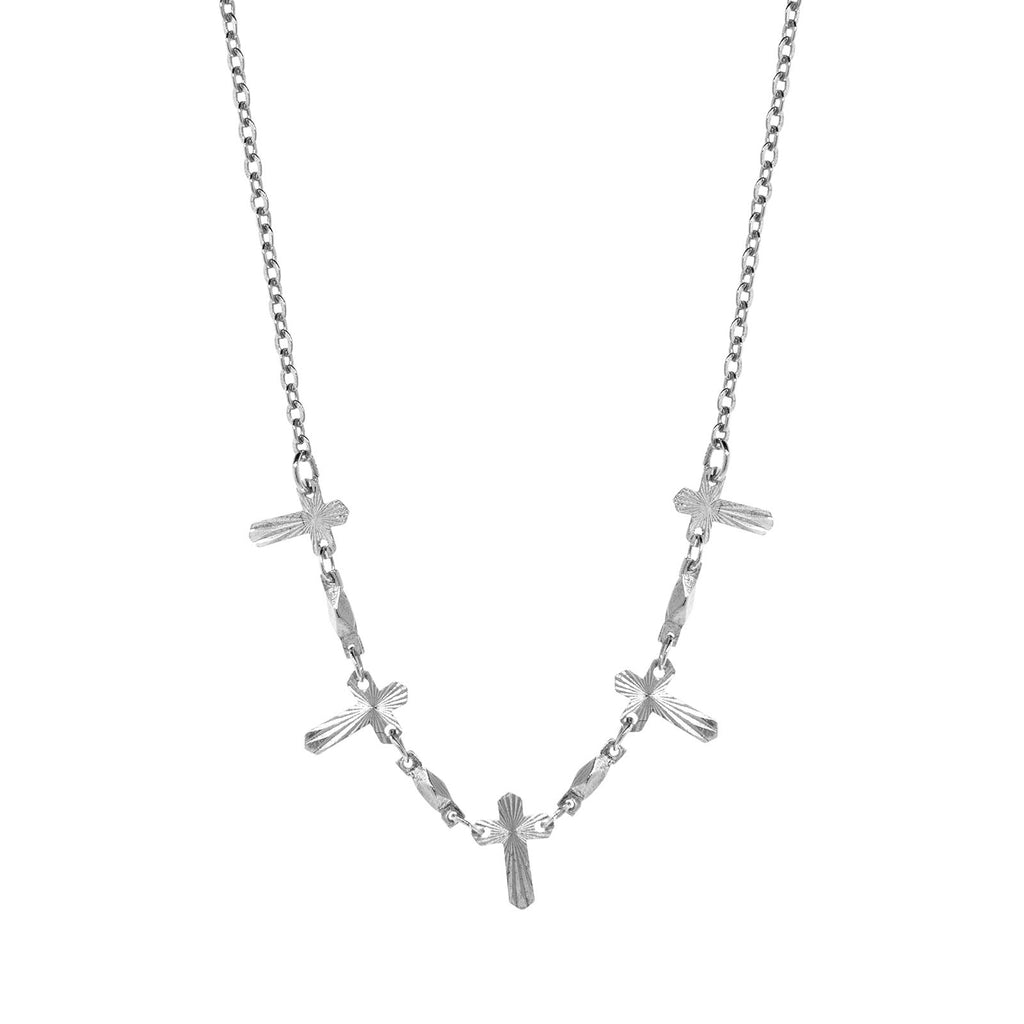 Symbols Of Faith Multi Cross Chain Necklace 16