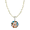 Symbols Of Faith 5mm Faux Pearl Strand Round Madonna and Child Pendant Necklace  15