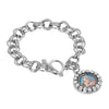 Symbols Of Faith Round Crystal Madonna and Child Charm Toggle Bracelet