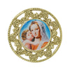 Symbols Of Faith Round Filigree Madonna and Child Pin