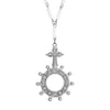 Symbols Of Faith White Seed Bead Pewter Rosary Prayer Ring Pendant Necklace 28 Inches