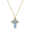 Symbols Of Faith Blue Channel Cross Pendant Necklace 28