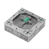 Symbols Of Faith Oval Gemstone Cross And Leaf Pewter Rosary Box