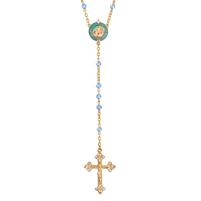 Glass Beaded Hand Enamel Mary And Child Decal Rosary