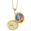 Symbols Of Faith Crystal Cross Madonna and Child Locket Necklace 30