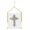 Symbols Of Faith Glass Vintage Style Filigree & Crystal Cross Christmas Tree Ornament