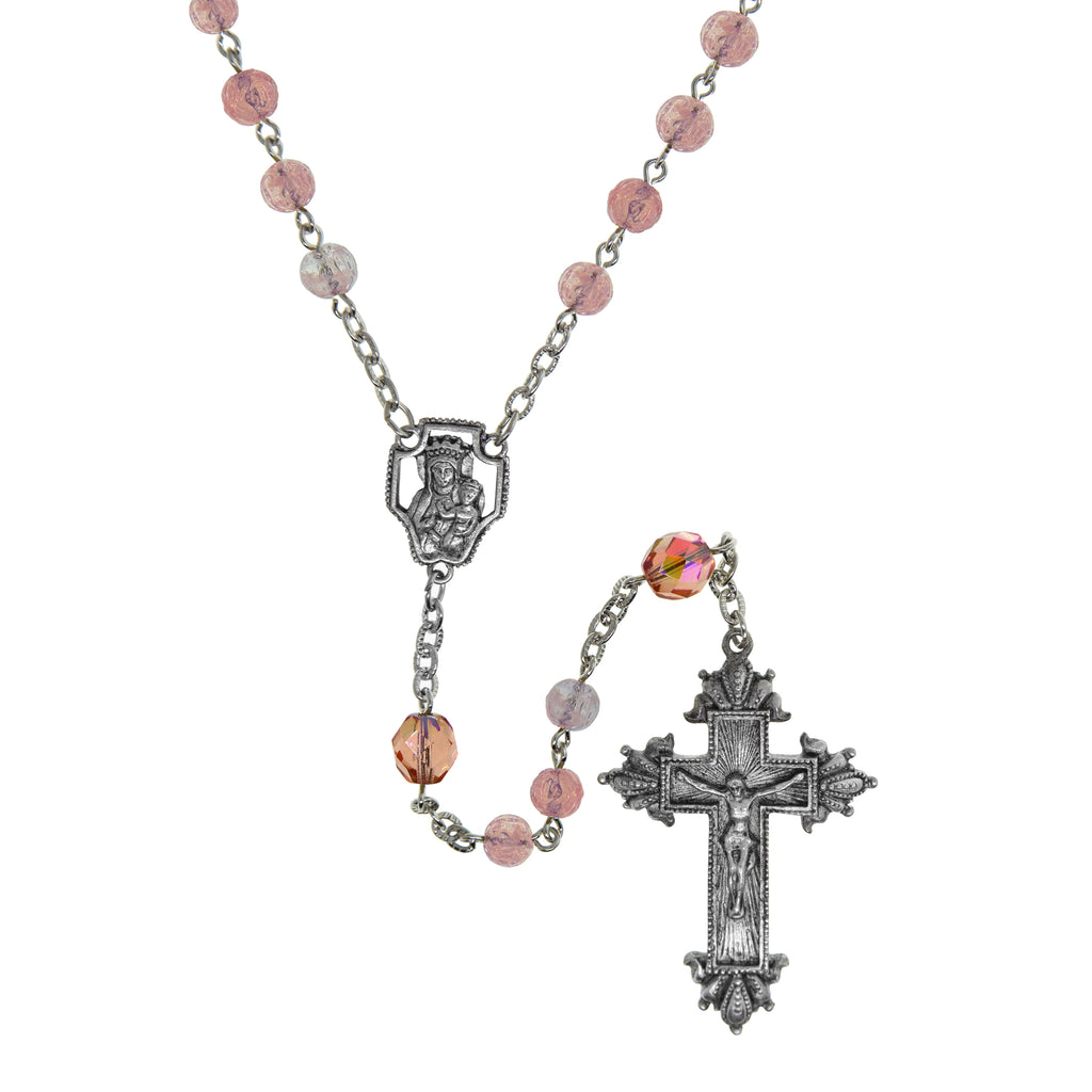 symbols of faith mary and child crucifix beaded rosary