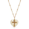 Symbols Of Faith Mother Of Pearl Heart & Cross Pendant Necklace 16
