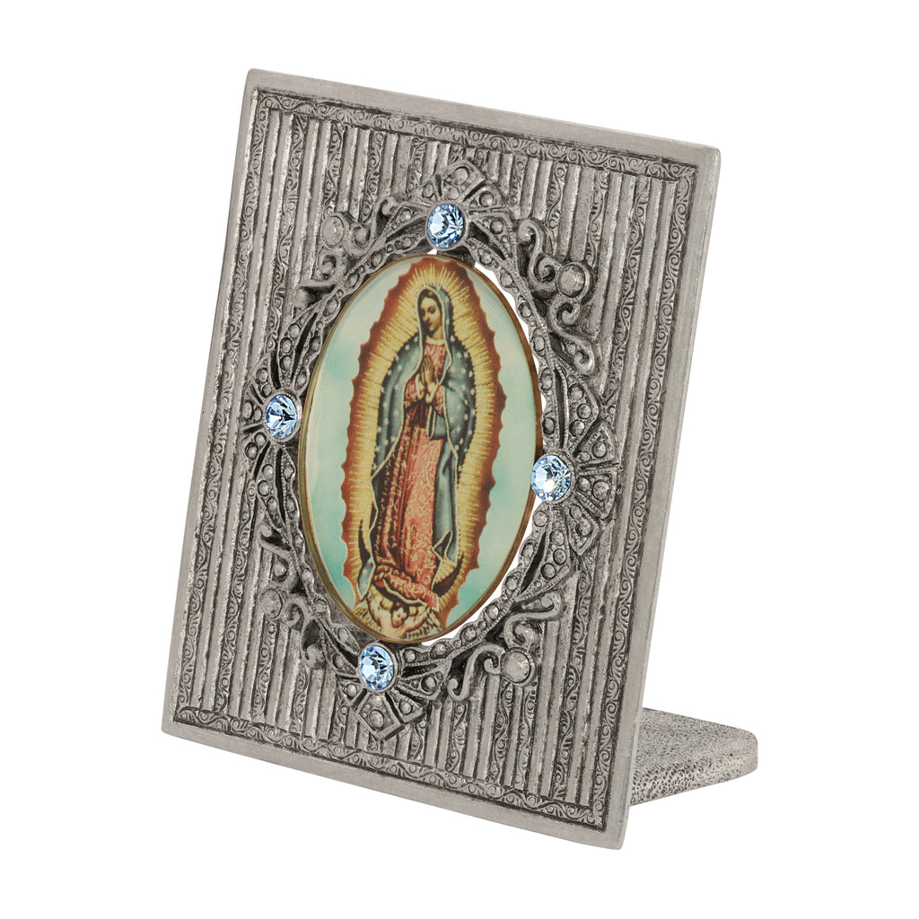 Our Lady Of Guadalupe Pewter Tabletop Decor Plaque