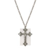 Symbols Of Faith Rectangular Gemstone & Crucifix Pendant Necklace 28