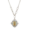 Symbols Of Faith Light Sapphire Blue Crystal Our Lady Of Guadalupe Pendant Necklace 18