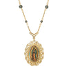 Symbols Of Faith Our Lady Of Guadalupe Radiant Pendant Blue Bead Necklace 20
