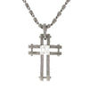 Symbols Of Faith Square Austrian Crystal Cross Pendant Necklace 18