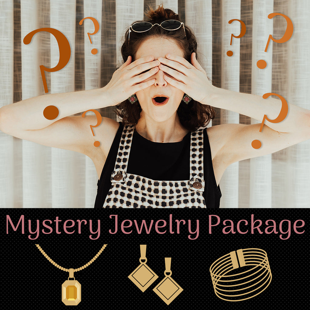 $50.00 Value Mystery Jewelry Box One Necklace, One Earring and One Bracelet