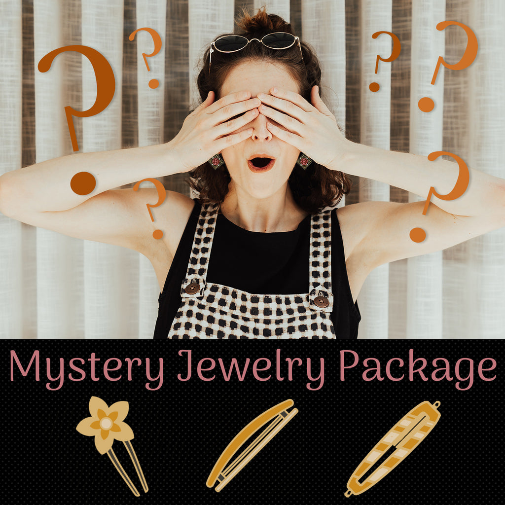 $50.00 Value Mystery Jewelry Box Three Pieces of Assorted Hair Jewelry Package