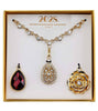 2028 Jewelry 3-In-1 Clear Crystal & Red Teardrop Interchangeable Necklace Set 16