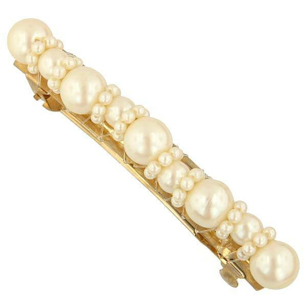Ivory Colored Faux Pearl Hair Barrette